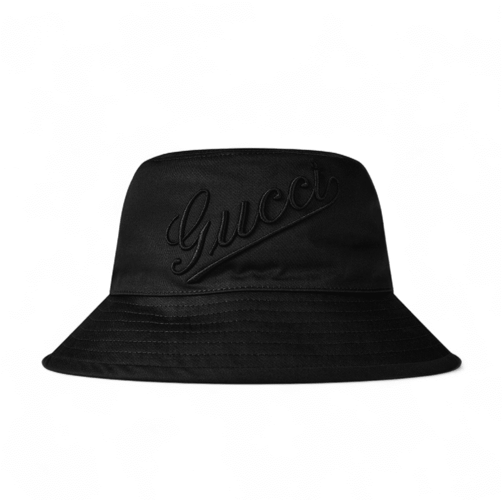 embroided script bucket hat